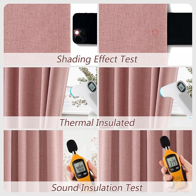 100% Blackout Curtains 96 Inch Length 2 Panels Set - Image 5