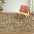 Vintage Brown 4x6 Area Rugs for Large Entryway, Bedroom Beside Rug, Non-Slip by HazoHaus