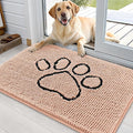 OLANLY Dog Door Mat for Muddy Paws 36x24, Paw Print Design Chenille Mud Mat | by OLANLY