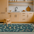 Brown and Green Kitchen Sink Runner Rug 2x6 by HazoHaus