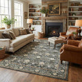 GarveeHome Washable Area Rug 5x7, Retro Floral Low Pile Non Slip Living Room by GarveeHome