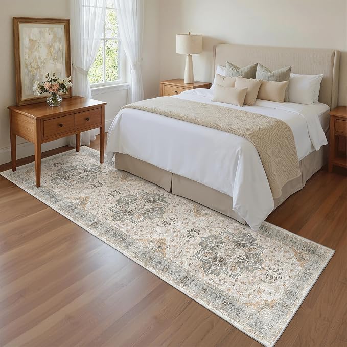 Madane Hallway Runner Rug 2x8 Washable Kitchen Rugs Soft, Light Taupe Brown | - Image 4