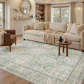 Soalmost 6x9 Area Rug for Living Room Washable Rugs Non-Slip Green/Brown | by Soalmost