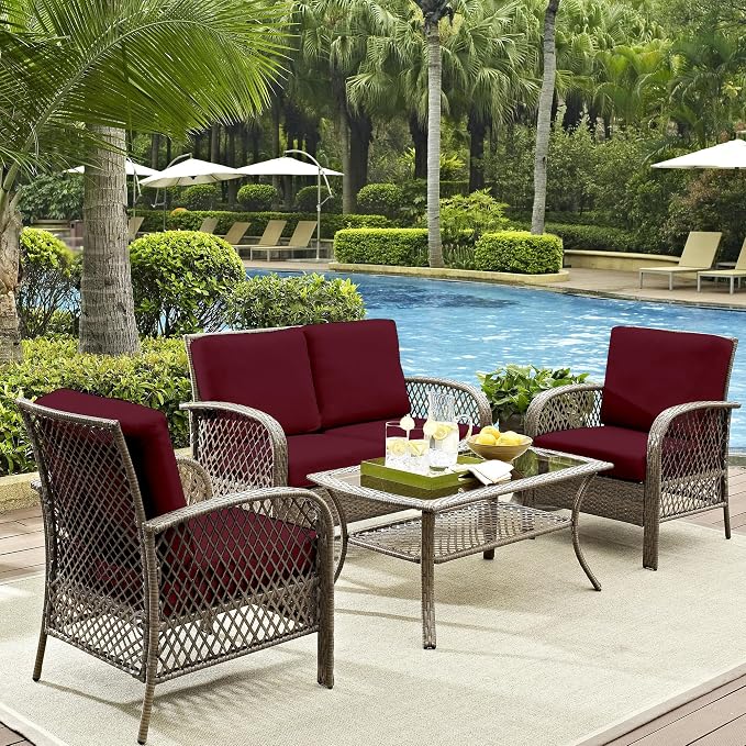 14Pcs Outdoor Cushion Covers, Elastic Patio Cushion Covers | Washable, - Image 6