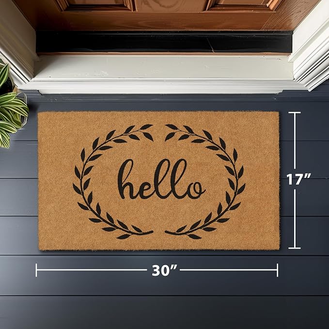 Barnyard Designs Natural Coco Coir Non-Slip Doormat | Heavy-Duty Welcome Mat - Image 3