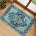 RELEANY Washable Area Rug, Small 2'x3', Teal | Non-Slip, Water Repellent by RELEANY