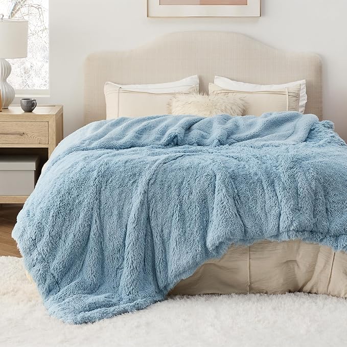 Bedsure GentleSoft Fluffy Light Blue King Size Blanket by Unknown