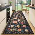 DUKINO 3x10 Runner Rug, Floral Washable Kitchen Runner Rug Non Slip, Low Pile by DUKINO
