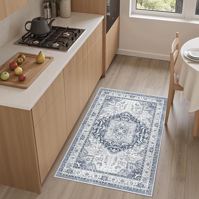 Madane Washable Area Rug 2x3 Small Entryway Rugs Non-Slip, Low Pile Floor Carpet by Madane