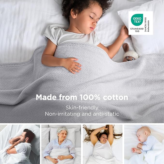Bedsure GentleSoft 100% Cotton Blanket King Size - Image 2