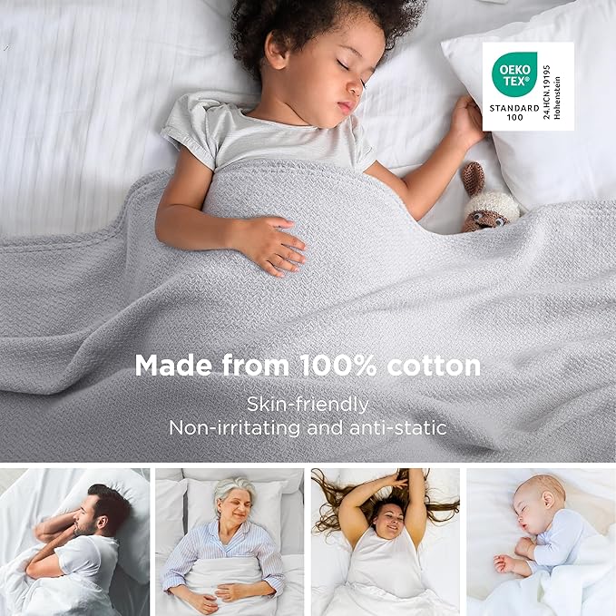 Bedsure GentleSoft 100% Cotton Blanket Full Size - Image 2
