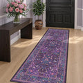 Washable Plum Purple Runner Rug 2x6 by HazoHaus