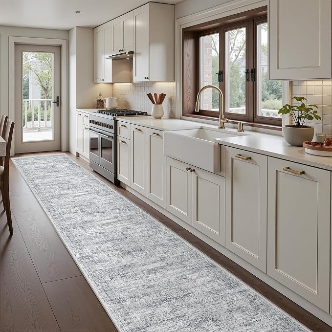 2'6 x 14' Runner Rug Non Slip, Washable Kitchen Rugs, Living Room, Extra Long - Image 4