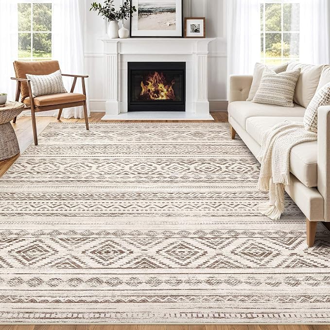 cotiled Boho 5x7 Area Rugs for Living Room: Soft Moroccan Washable Rug | Solve - Image 9