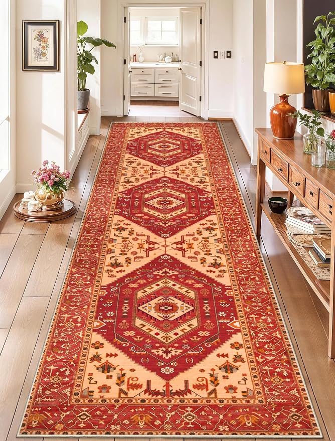 SERISSA 2'6"x10' Washable Non Slip Boho Runner Rug by SERISSAHomeDecorCollection