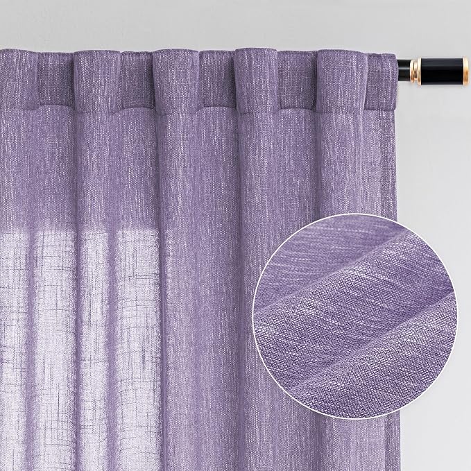 MYSKY HOME Boho Curtains 90 Inch Long Farmhouse Living Room Curtain Drapes by MYSKYHOME