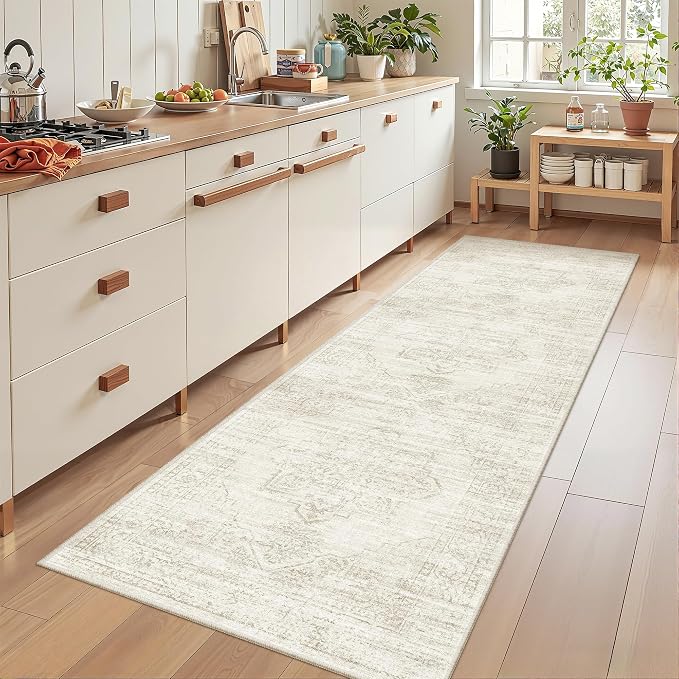 2'6 x 8' Runner Rug Non Slip, Washable Kitchen Rugs, Nursery Room, Soft Runner by Restydon