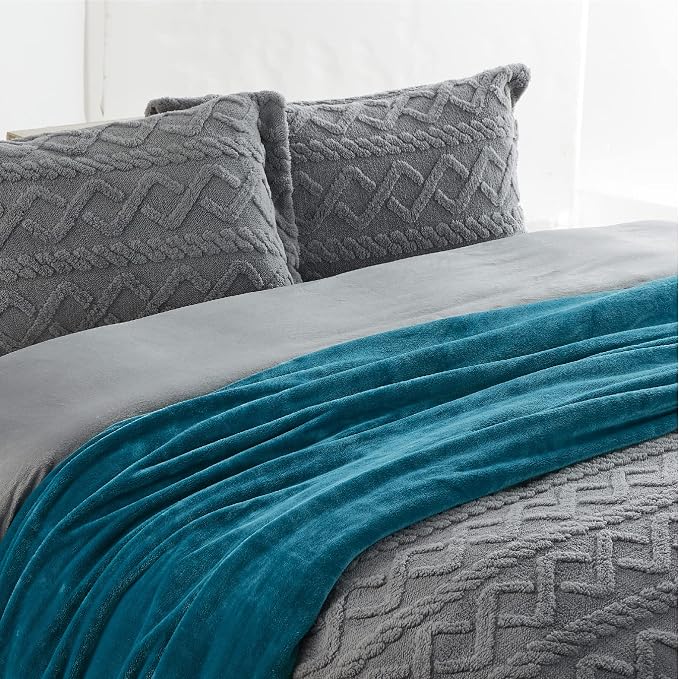 Bedsure GentleSoft Fleece Throw Blanket Teal - Image 8