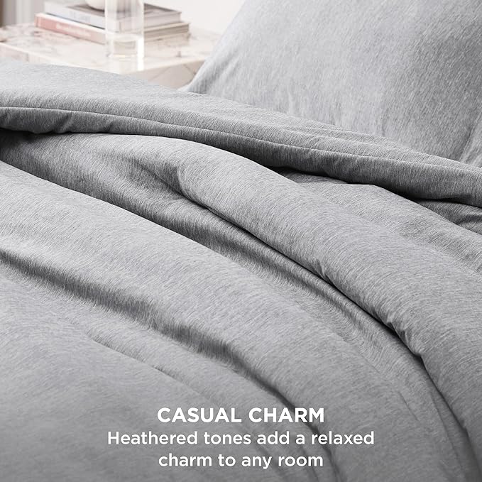 Bedsure Oversized King Comforter Set - Grey Soft Bedding for All Seasons, Cationic Dyed Bed Set, 3 Pieces, 1 Oversized King Size Comforter (120"x98") and 2 Pillow Shams (20"x36"+2")