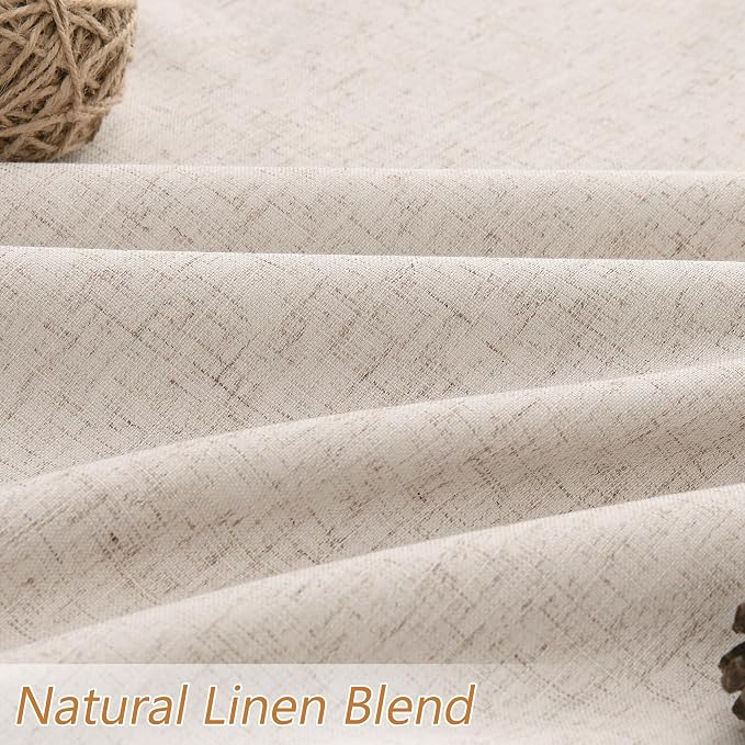 Oatmeal 100% Blackout Curtains 108 Inch Length 2 Panels Set - Image 3