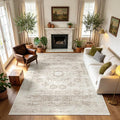 8x10 Boho Washable Area Rug for Living Room, Dining Room-Beige Brown | Neutral by Lbris