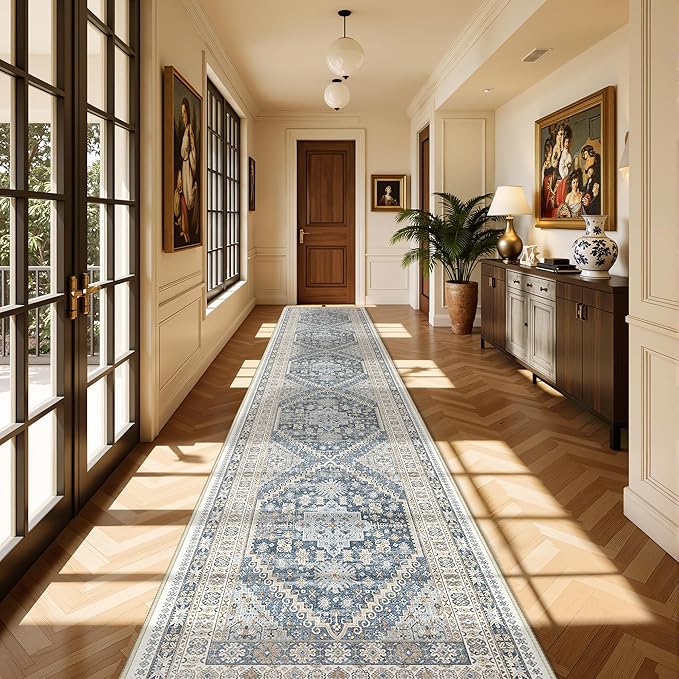 Washable Runner Rug 2.5x14, Long Kitchen Rugs Non-Slip, Soft Hallway Runner by Restydon