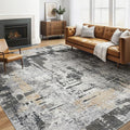 LOONGRUG 6x8 Area Rug Washable Neutral Modern Living Room Rugs Black Gold | by LOONGRUG
