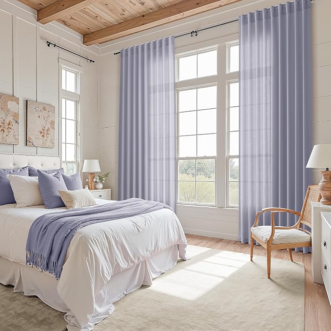 Lavender Purple Linen Curtains 102 Inches Long - Image 7