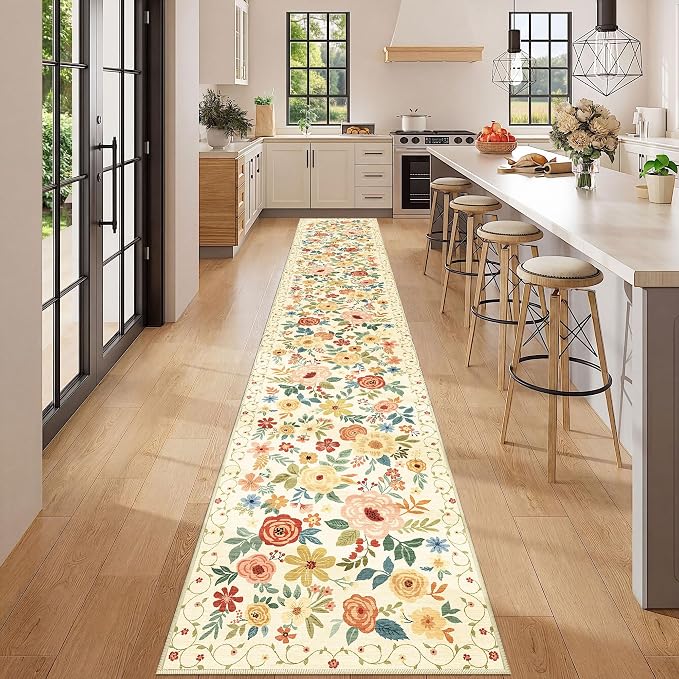 DUKINO 2x12 Washable Runner Rug, Non Slip Long Kitchen Rugs, Low Pile, Soft - Image 3