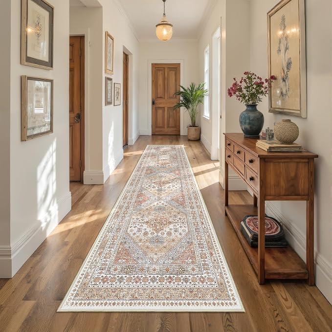 2.5x10 Kitchen Runner Rug Non Slip Vintage Washable Rugs, Carpet Runner - Image 5