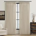 Pinch Pleated Natural Linen Curtains 94 Inches Long 2 Panels Set by PleatedDrapes