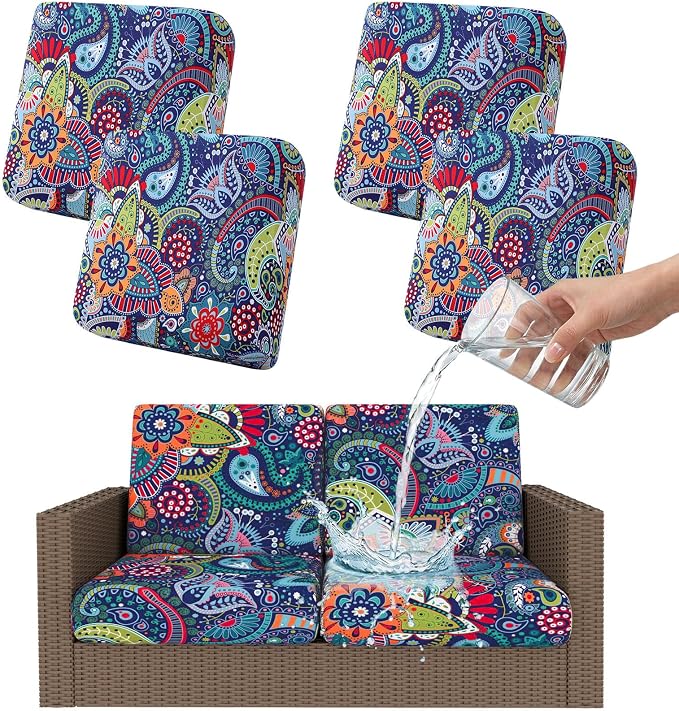 Smiry Waterproof Patio Cushion Covers, Stretch Outdoor Furniture Covers | Couch by Smiry