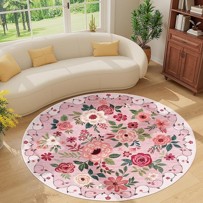 DUKINO 6ft Round Rug, Soft Washable Circle Rug - Image 9