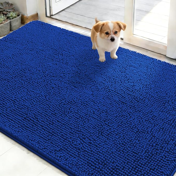 OLANLY Dog Door Mat for Muddy Paws 48x30, Super Absorbent Chenille Mud Mat | by OLANLY