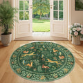 DUKINO 4ft Round Rug, Washable Animal Small Round Area Rug Non Slip, by DUKINO