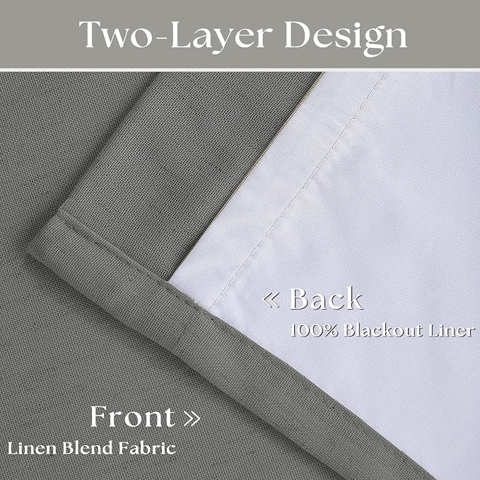 Grey Pinch Pleated 100% Blackout Linen Curtains - Image 4