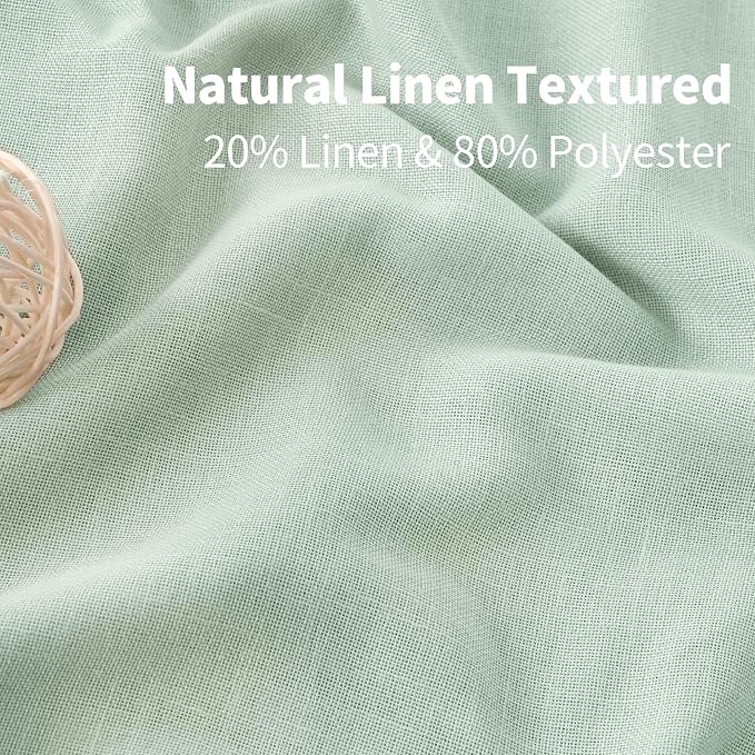 YoungsTex 95 Inch Long Sage Linen Curtains - Image 3