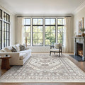 6x9 Area Rugs for Living Room, Large Washable Rug, Dining Room, Low Pile by Zesthome