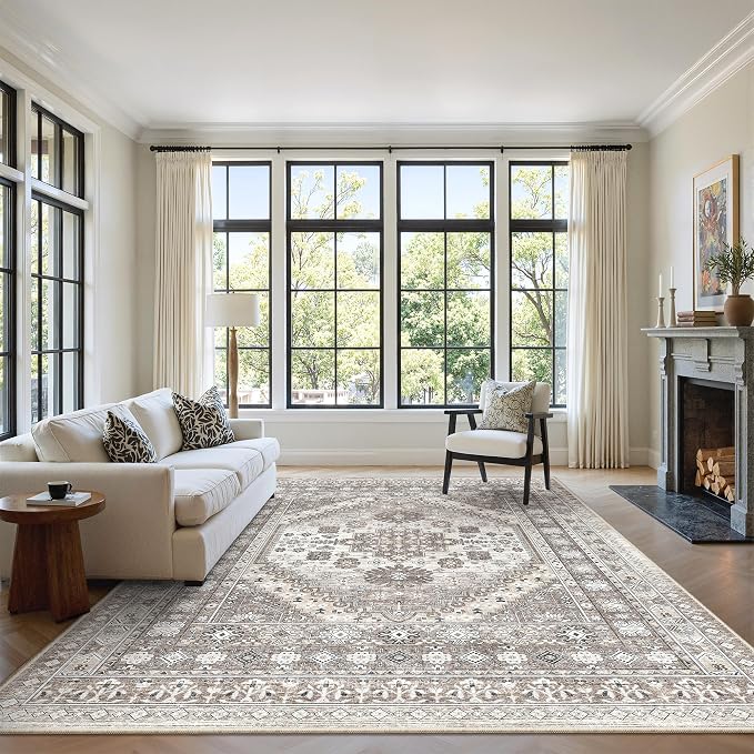 5x7 Area Rugs for Living Room, Large Washable Rug, Dining Room, Low Pile - Image 4