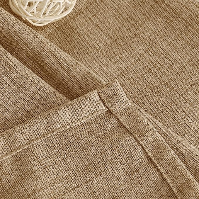 YoungsTex Burlap Linen Curtains 63 Inch Length 2 Panels - Image 7