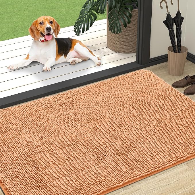 OLANLY Dog Door Mat for Muddy Paws 47x32, Super Absorbent Chenille Mud Mat | by OLANLY