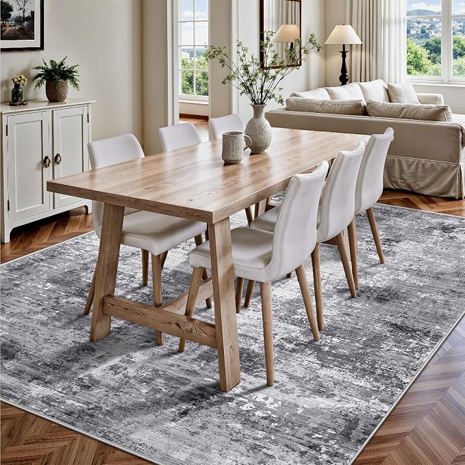 5x7 Area Rugs, Abstract Modern Ultra Soft Washable Rug, Non Slip Carpet - Image 4