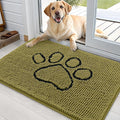 OLANLY Dog Door Mat for Muddy Paws 36x24, Paw Print Design Chenille Mud Mat | by OLANLY