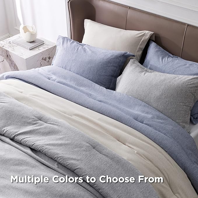 Bedsure Queen Comforter Set - Navy Blue Soft Bedding for All Seasons, Cationic Dyed Bed Set, 3 Pieces, 1 Queen Size Comforter (90"x90") and 2 Pillow Shams (20"x26"+2")