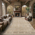 Schweek 9x12 Area Rug Khaki Vintage Distressed Washable Rugs by Schweek
