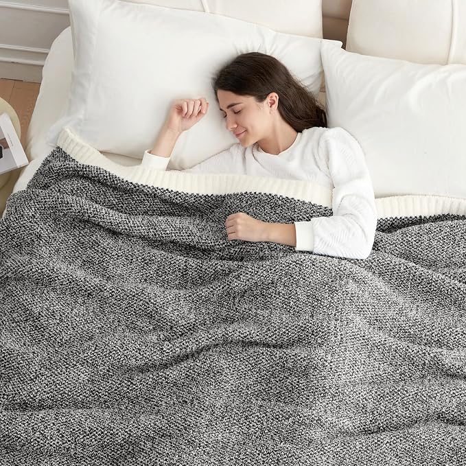 Snuggle Sac Super Soft & Reversible Heather Black Throw - Image 2