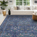 Boho 8x12 Washable Dark Blue Rug by HazoHaus