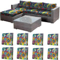 CALBODE 8Pcs Stretch Patio Cushion Cover, Boho Floral Couch & Sofa Slipcovers by CALBODE