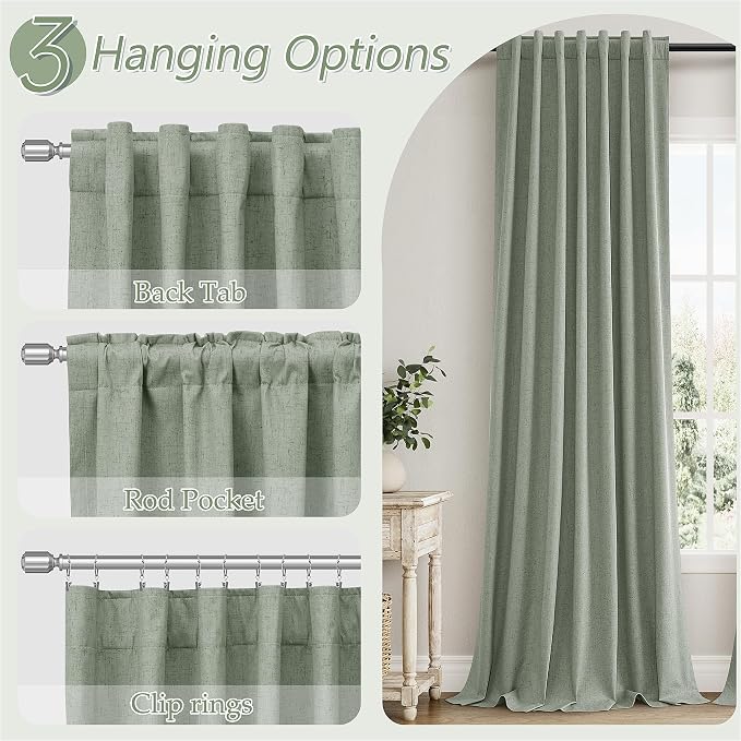 100% Blackout Curtains 90 Inch Length 2 Panels Set - Image 6