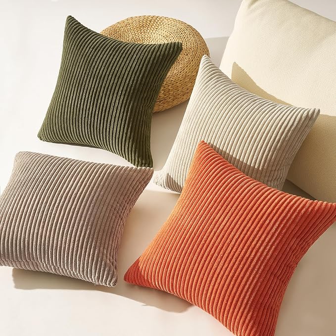 Topfinel Fall Home Decor Rust OliveGreen Throw Pillow Covers 22x22 Inch Set of - Image 5